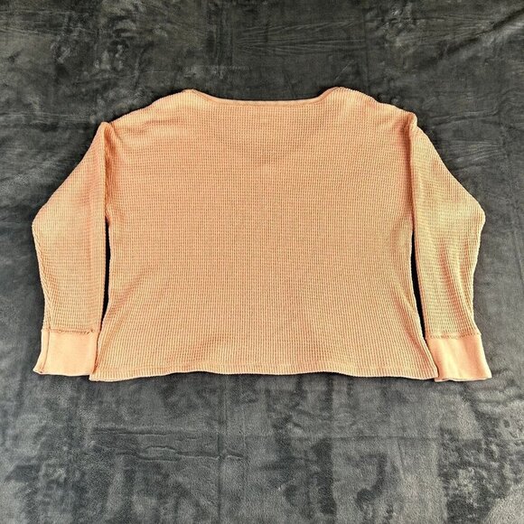 American Eagle Waffle Knit Henly Thermal V Neck Shirt Womens Size Large Soft - Picture 7 of 8